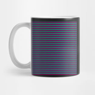 Neon Green, Pink and Black Horizontal Stripes Mug